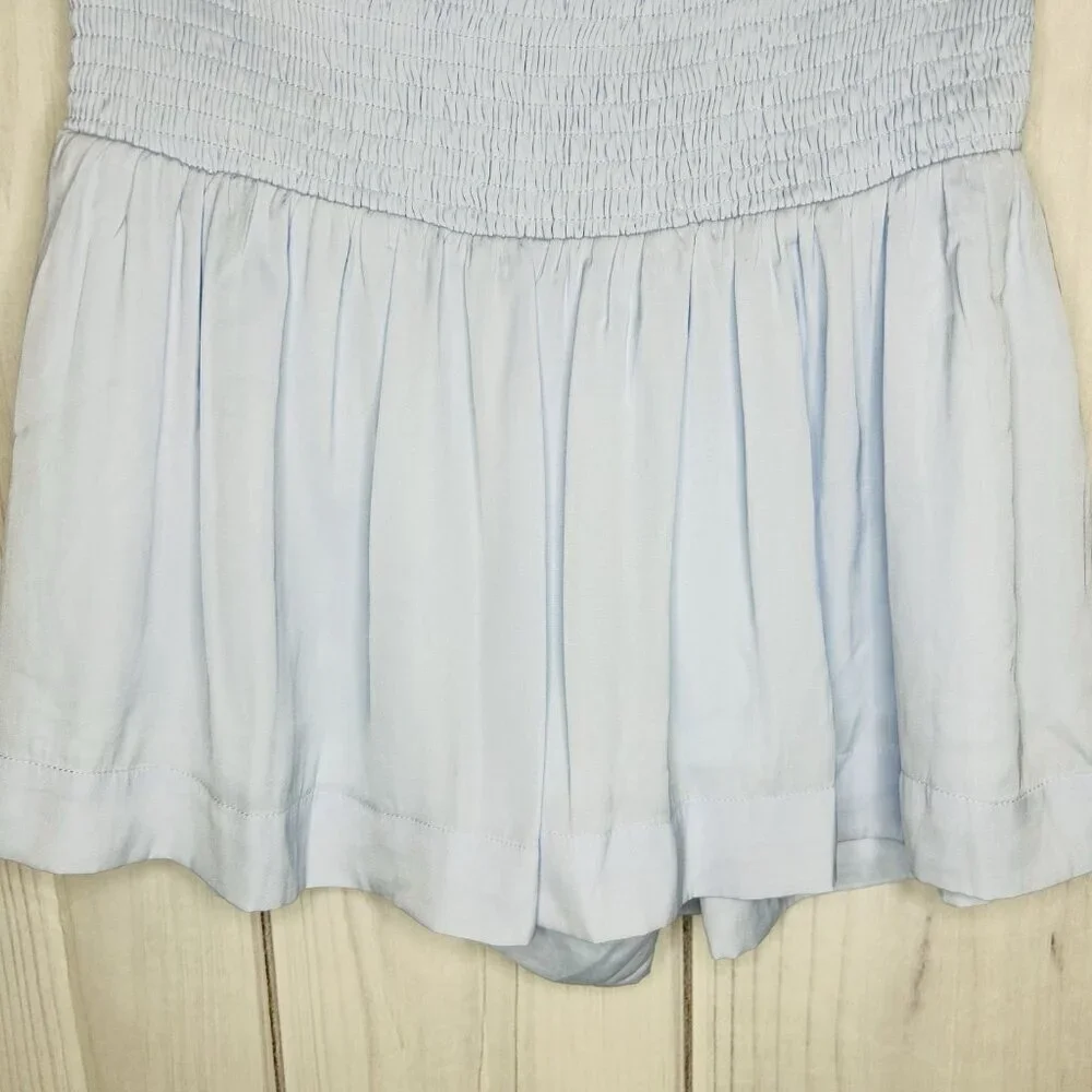 Pants Store High Waist Elastic Band Light Blue Swing Shorts Size S